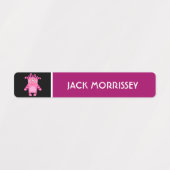 可愛いカラフルモンスターズのキッズ名 ラベル (デザイン2)