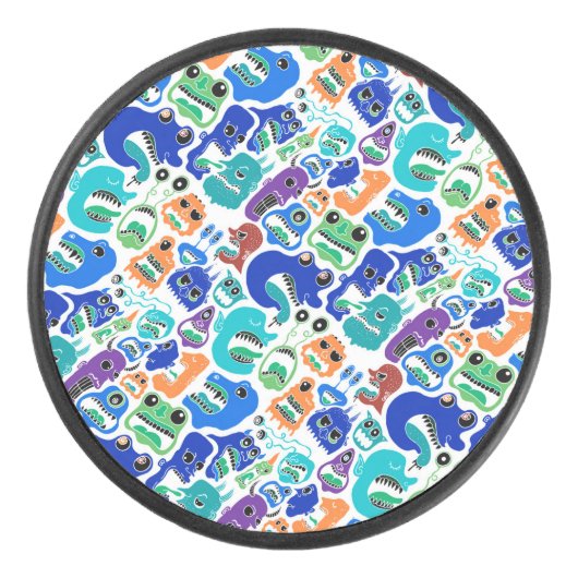 可愛いカラフルモンスター顔パターンケースメイトiPh アイスホッケーパック (正面)