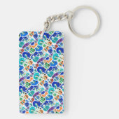 可愛いカラフルモンスター顔パターンケースメイトiPh キーホルダー (裏面)