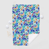 可愛いカラフルモンスター顔パターンケースメイトiPh ゴルフタオル (インサイチュ)