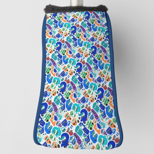 可愛いカラフルモンスター顔パターンケースメイトiPh ゴルフヘッドカバー (回転90)