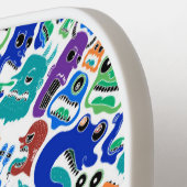 可愛いカラフルモンスター顔パターンケースメイトiPh ピックルボールラケット (左詳細)