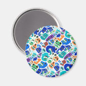 可愛いカラフルモンスター顔パターンケースメイトiPh マグネット (正面/裏面)