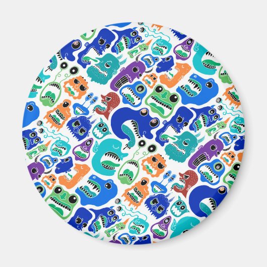 可愛いカラフルモンスター顔パターンケースメイトiPh マグネット (正面)