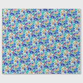 可愛いカラフルモンスター顔パターンケースメイトiPh ラッピングペーパー (フラット)