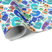 可愛いカラフルモンスター顔パターンケースメイトiPh ラッピングペーパー (ロールコーナー)