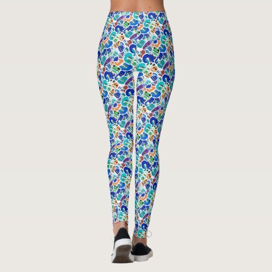 可愛いカラフルモンスター顔パターンケースメイトiPh レギンス (裏面)