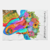 可愛いカラフルヤギおもしろいキッチンタオル キッチンタオル (横)