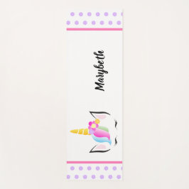 可愛いカラフルユニコーンの王冠カスタム頭 ヨガマット