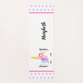 可愛いカラフルユニコーンの王冠カスタム頭 ヨガマット (裏面)