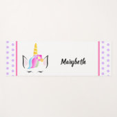 可愛いカラフルユニコーンの王冠カスタム頭 ヨガマット (正面(横))