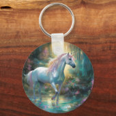 可愛いカラフルユニコーンキーチェーン名前をカスタムする キーホルダー (裏面)