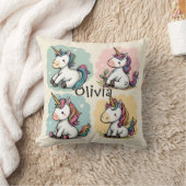 可愛いカラフルユニコーンドードルズ幼児Tシャツ クッション (ブランケット)