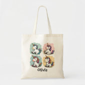 可愛いカラフルユニコーンドードルズ幼児Tシャツ トートバッグ (正面)