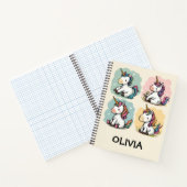 可愛いカラフルユニコーンドードルズ幼児Tシャツ ノートブック (内部)