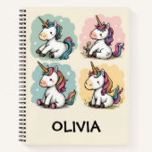 可愛いカラフルユニコーンドードルズ幼児Tシャツ ノートブック (正面)
