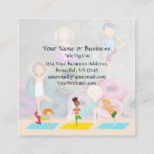 可愛いカラフルヨガキッズヨガマット&スタジオ スクエア名刺 (裏面)