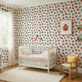 可愛いカラフルラディバグパターンの子供の壁紙 壁紙