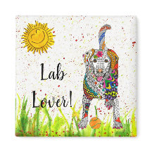 可愛いカラフルラブラドールレトリエバーマグネット2"