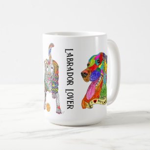 可愛いカラフルラブラドール恋人マグ コーヒーマグカップ