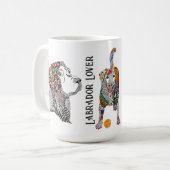 可愛いカラフルラブラドール恋人マグ コーヒーマグカップ (正面左)