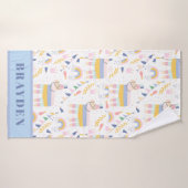 可愛いカラフルラマ虹キッズタオル バスタオル (バスタオル)