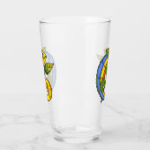 可愛いカラフルリザードオンブランチビッグ目 タンブラーグラス (左)