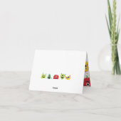 可愛いカラフルリトルモンスターズ少年誕生日テント サンキューカード (裏面)