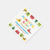 可愛いカラフルリトルモンスターズBash 1st誕生日 スタンダードカクテルナプキン (角)