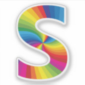 可愛いカラフルレインボアルファベットS シール (正面)