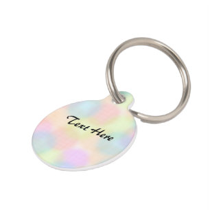 可愛いカラフルレインボー幾何学模様 ペット　ネームタグ