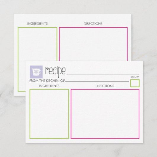 可愛いカラフルレシピ (正面/裏面)