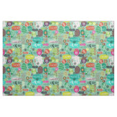 可愛いカラフルレトロ漫画花柄 ファブリック (ヤード)