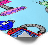 可愛いカラフルロボット ポスター (角)