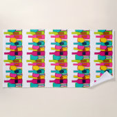 可愛いカラフルワインボトルパターンケースiPad a ビーチタオル (正面)