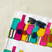 可愛いカラフルワインボトルパターンケースiPad a ビーチタオル (インサイチュ)