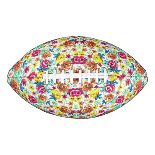 可愛いカラフルヴィンテージバラパターン車の磁石 アメリカンフットボール (正面)