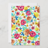 可愛いカラフルヴィンテージバラ卒業パーティー 招待状 (裏面)