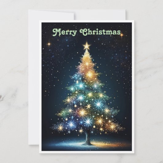可愛いカラフルヴィンテージ素朴メリークリスマス シーズンカード (正面)