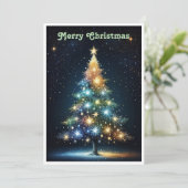 可愛いカラフルヴィンテージ素朴メリークリスマス シーズンカード (スタンド正面)