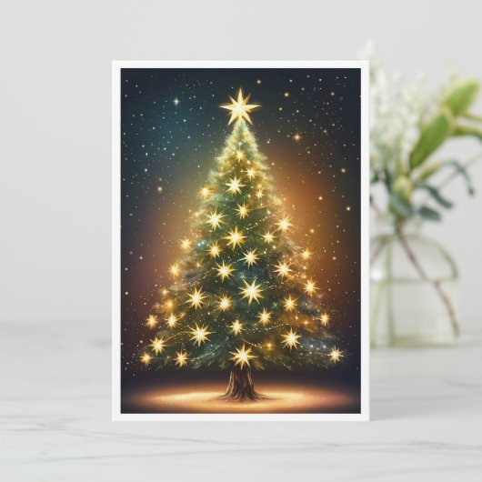 可愛いカラフルヴィンテージ素朴メリークリスマス シーズンカード (スタンド正面)