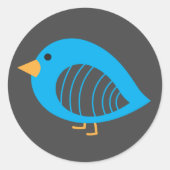 可愛いカラフル予測できな鳥クラシック丸シール ラウンドシール (正面)