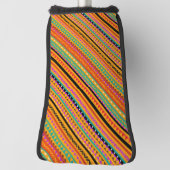 可愛いカラフル先住民アステカ模様デザイン布 ゴルフヘッドカバー (回転90)