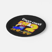 可愛いカラフル列車2歳の誕生日チョオChoo I'm 2 ペーパープレート (アングル)