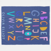 可愛いカラフル変態文字パーソナライズされた フリースブランケット (正面(横))