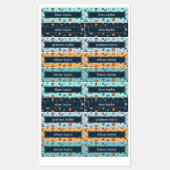 可愛いカラフル宇宙パターン子供の名前 ラベル (シート)