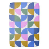 可愛いカラフル幾何モダン図形ブルーパープル バスマット (正面縦)