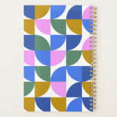 可愛いカラフル幾何モダン図形ブルーパープル プランナー手帳 (裏面)