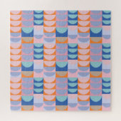 可愛いカラフル幾何学模様(青) ジグソーパズル (横)