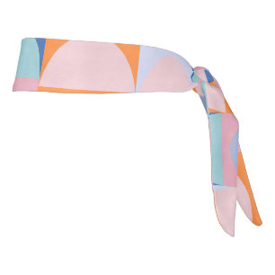 可愛いカラフル幾何学模様(青) タイヘッドバンド